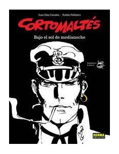 CORTO MALTES BAJO EL SOL DE MEDIANOCHE EN BLANCO Y NEGRO