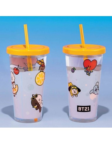Vaso con pajita BT21 Vaso con pajita BT21