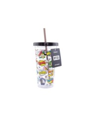 Vaso con pajita viñetas BT21