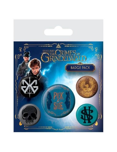 Set 5 chapas Crimenes de Grindelwald Animales Fantasticos Set 5 chapas Crimenes de Grindelwald Animales Fantasticos