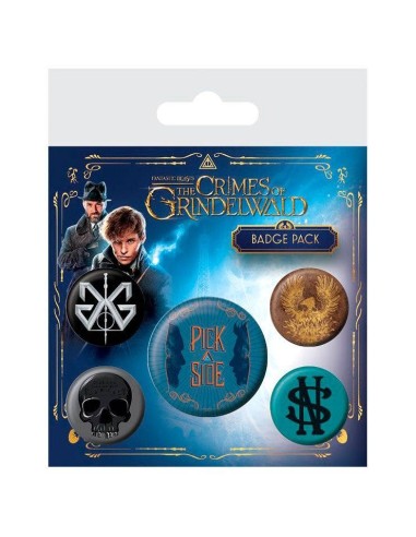 Set 5 chapas Crimenes de Grindelwald Animales Fantasticos