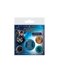 Set 5 chapas Crimenes de Grindelwald Animales Fantasticos