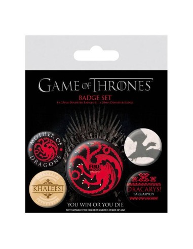 Set chapas Targaryen Juego de Tronos Set chapas Targaryen Juego de Tronos