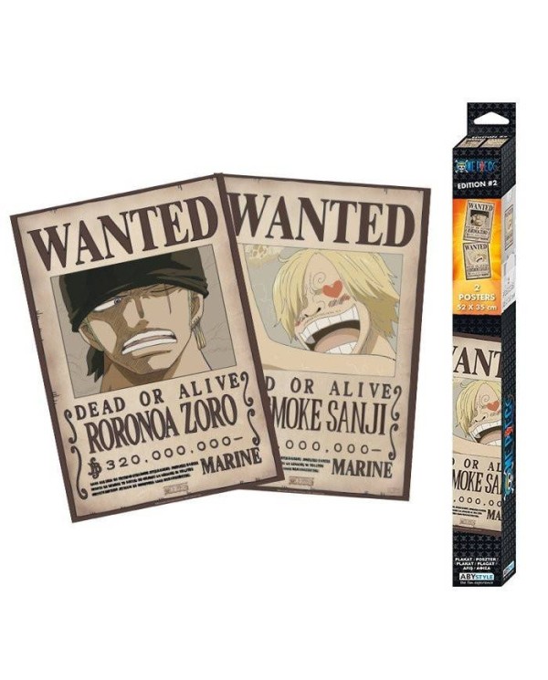 3665361035282 Set 2 poster one piece wanted zoro & sanji 52x35.