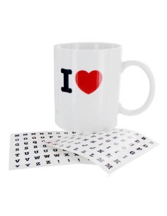 Taza desayuno I Love + letras