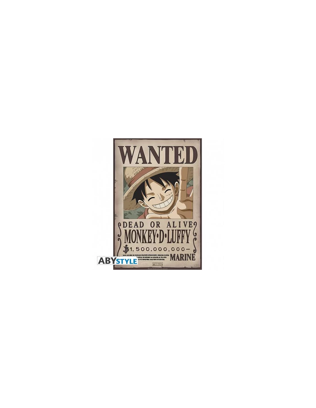 POSTER ONE PIECE WANTED LUFFY NEW 52X35 POSTER