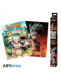 DR STONE - Set 2 carteles de Chibi - Grupo e ilustraciones (52x38) ...