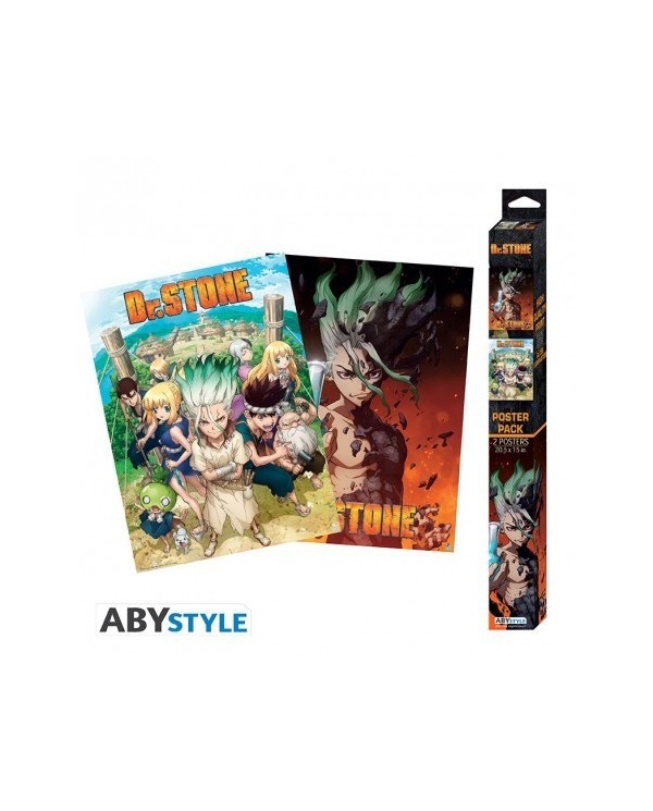 DR STONE - Set 2 carteles de Chibi - Grupo e ilustraciones (52x38) ...