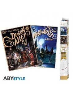 HARRY POTTER - Juego de 2 carteles de Chibi - Retro Hogwarts y Diag... HARRY POTTER - Juego de 2 carteles de Chibi - Retro Hogwarts y Diag...