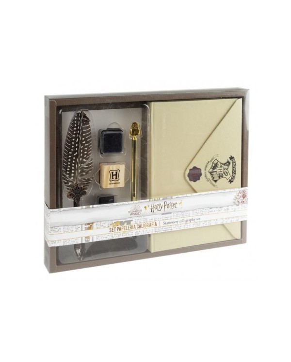 SET CALIGRAFIA HARRY POTTER SOBRE PLUMA BOLI TINTA SELLO