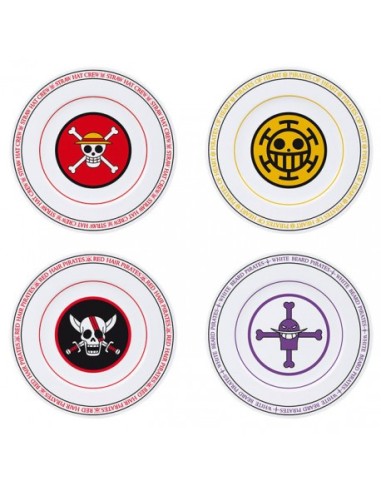 Set de 4 platos One Piece Piratas