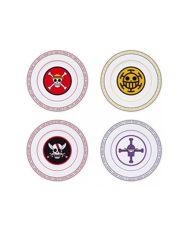 Set de 4 platos One Piece Piratas