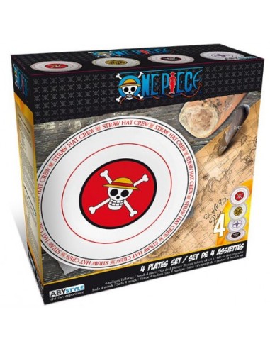 Set de 4 platos One Piece Piratas