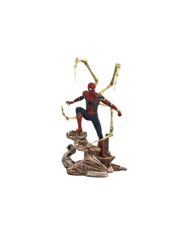 IRON SPIDER-MAN DIORAMA PVC 23 CM MARVEL MOVIE GALLERY AVENGERS INFINITY WAR RE-RUN 699788828618