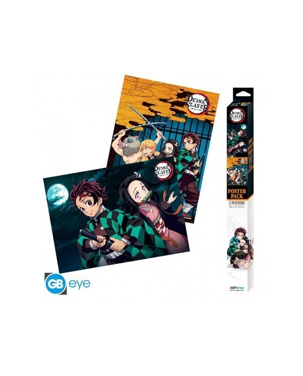 DEMON SLAYER - Set 2 Chibi Posters - Group & Duo (52x38) POSTERS9,9...