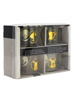 SET 4 TAZAS DE CRISTAL EXPRESSO POKEMON  8412497035557