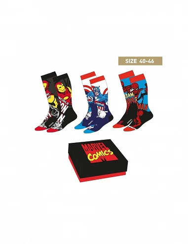 PACK 3 CALCETINES MARVEL TALLA 40-46 8445484007459