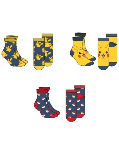 Set 3 calcetines Pokemon adulto surtido Set 3 calcetines Pokemon adulto surtido