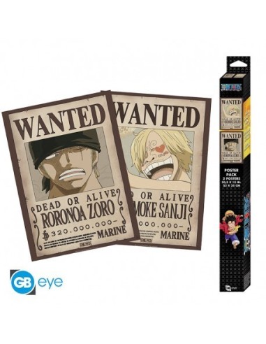 ONE PIECE - Set 2 Posters Chibi 52x38 - Wanted Zoro & Sanji 3665361110132 ONE PIECE - Set 2 Posters Chibi 52x38 - Wanted Zoro & Sanji 3665361110132