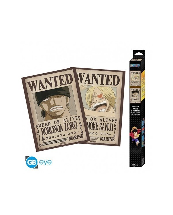 ONE PIECE - Set 2 Posters Chibi 52x38 - Wanted Zoro & Sanji 3665361110132