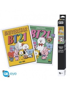 BT21 - Set 2 Posters Chibi 52x38 - BT21 Vintage Univertar 2 3665361088226