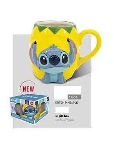 TAZA CERAMICA 3D EN CAJA DE REGALO STITCH PINEAPPLE 8412497787609