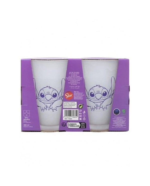 DISNEY SET 2 VASOS DE CRISTAL STITCH YOUNG ADULT MERCHANDISING16,95...