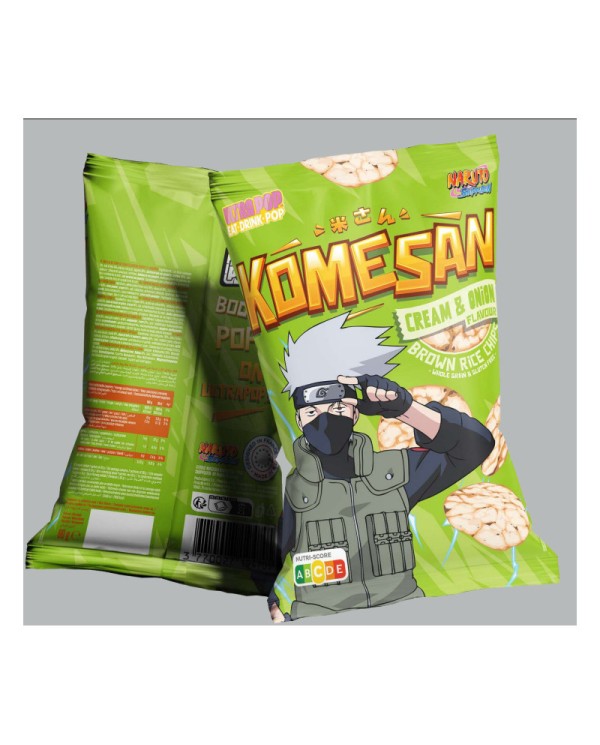 NARUTO CHIPS DE ARROZ CON SABOR A CEBOLLA Y CREMA KOMESAN