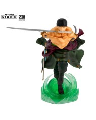 ONE PIECE - Figura "Zoro" SFC 37,95 €  ONE PIECE - Figura "Zoro" SFC:
 La prestigiosa marca de figuras francesa ABYSTYLE, nos trae una de las figuras mas míticas de las series de manga y anime mas famosa de los últimos años, ONE PIECE, que en España ha sido editada en su totalidad por Planeta Comics.
 En esta ocasión, la marca nipona nos trae una de las figuras mas características y especiales de ONE PIECE, la de uno de sus mas entrañables protagonistas el camorrista de Zoro Roronoa, el inseparable compañero de aventuras de Luffy y parte de la tripulación de los piratas de Sombrero de Paja, una genial figura realizada en PVC de alta calidad con un genial tamaño de 17cm, de las figuras mas grandes que realiza el fabricante Nippon, lo que impacta de estas figuras son los acabados tanto en la pintura como en las sombras de sus ropa como en la expresión de su cara. Características que solo una pieza originar y licenciada te puede dar.
 Una figura que hará ilusión a todo fan de la saga de ONE PIECE y que decorara tu rincón mas Otaku de la casa, esa estantería con tus mangas o esa vitrina donde tienes todas figuras.
 Un producto 100% original y licenciado por Toei y creado por la marca japonesa Bandai-Banpresto. ONE PIECE - Figura "Zoro" SFC 37,95 €  ONE PIECE - Figura "Zoro" SFC:
 La prestigiosa marca de figuras francesa ABYSTYLE, nos trae una de las figuras mas míticas de las series de manga y anime mas famosa de los últimos años, ONE PIECE, que en España ha sido editada en su totalidad por Planeta Comics.
 En esta ocasión, la marca nipona nos trae una de las figuras mas características y especiales de ONE PIECE, la de uno de sus mas entrañables protagonistas el camorrista de Zoro Roronoa, el inseparable compañero de aventuras de Luffy y parte de la tripulación de los piratas de Sombrero de Paja, una genial figura realizada en PVC de alta calidad con un genial tamaño de 17cm, de las figuras mas grandes que realiza el fabricante Nippon, lo que impacta de estas figuras son los acabados tanto en la pintura como en las sombras de sus ropa como en la expresión de su cara. Características que solo una pieza originar y licenciada te puede dar.
 Una figura que hará ilusión a todo fan de la saga de ONE PIECE y que decorara tu rincón mas Otaku de la casa, esa estantería con tus mangas o esa vitrina donde tienes todas figuras.
 Un producto 100% original y licenciado por Toei y creado por la marca japonesa Bandai-Banpresto.