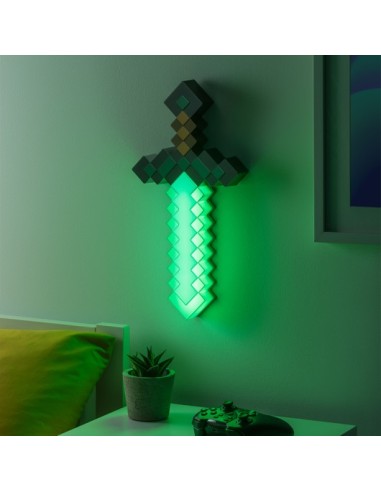 LAMPARA MINECRAFT ESPADA DE DIAMANTE