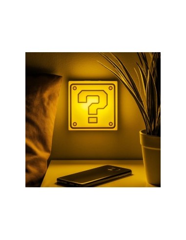 Mini Lámpara Super Mario Bloque Interrogante 10 cm 5056577713442