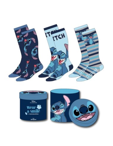 PACK CALCETINES 3 PIEZAS STITCH CAJA REGALO ADULTO T.36-43 8445484456837 PACK CALCETINES 3 PIEZAS STITCH CAJA REGALO ADULTO T.36-43 8445484456837