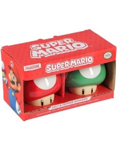 Set salero y pimentero Setas Super Mario 7 cm 5056577737219