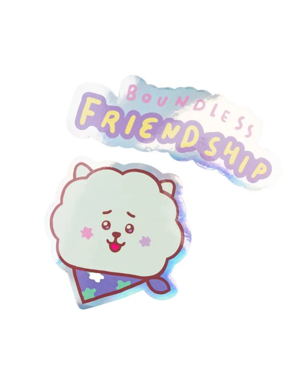 GRUPO ERIK,,8435747817208,PACK 2 PEGATINAS VINILO BT21 THE JOURNEY COOKY,