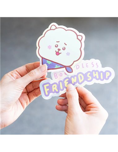 PACK 2 PEGATINAS VINILO BT21 THE JOURNEY RJ