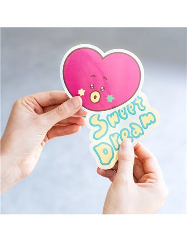 PACK 2 PEGATINAS VINILO BT21 THE JOURNEY TATA