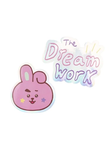 PACK 2 PEGATINAS VINILO BT21 THE JOURNEY COOKY  8435747817239