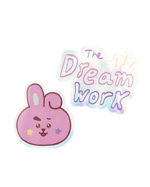 PACK 2 PEGATINAS VINILO BT21 THE JOURNEY COOKY  8435747817239