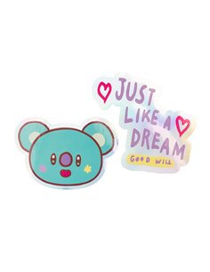 PACK 2 PEGATINAS VINILO BT21 THE JOURNEY KOYA 8435747817246