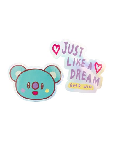 PACK 2 PEGATINAS VINILO BT21 THE JOURNEY KOYA 8435747817246