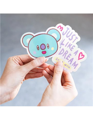 PACK 2 PEGATINAS VINILO BT21 THE JOURNEY KOYA 8435747817246