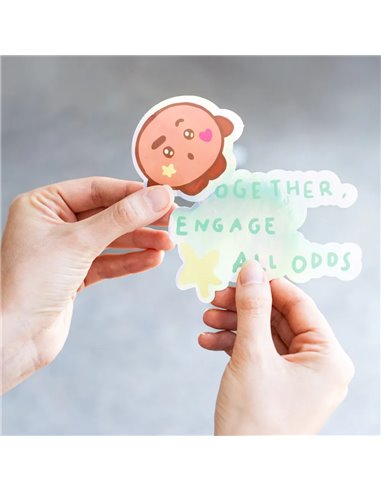 PACK 2 PEGATINAS VINILO BT21 THE JOURNEY SHOOKY, 8435747817253