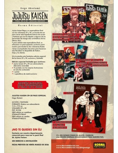Pack Jujutsu Kaisen 29 y 30 – edición especial limitada final serie