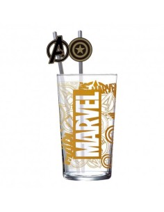 Marvel Vaso Tumbler con pajitas metálicas 485 ml 8412497311194