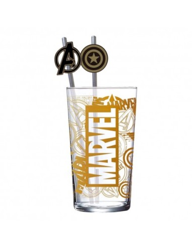 Marvel Vaso Tumbler con pajitas metálicas 485 ml 8412497311194
