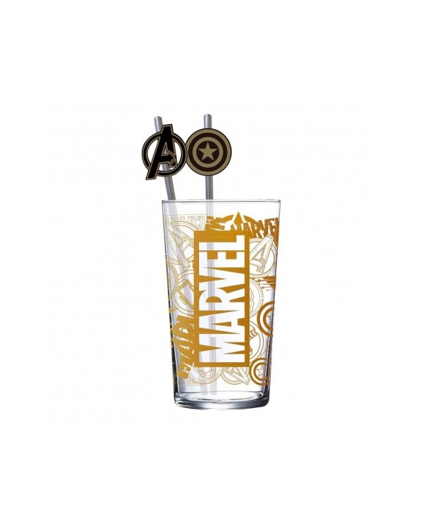 Marvel Vaso Tumbler con pajitas metálicas 485 ml 8412497311194
