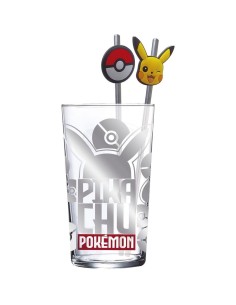 SET VASO CON DOS PAJITAS 480 ML POKEMON METAL MELTDOWN 8412497316199