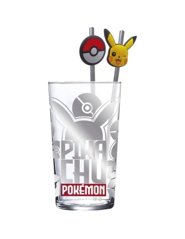 SET VASO CON DOS PAJITAS 480 ML POKEMON METAL MELTDOWN 8412497316199