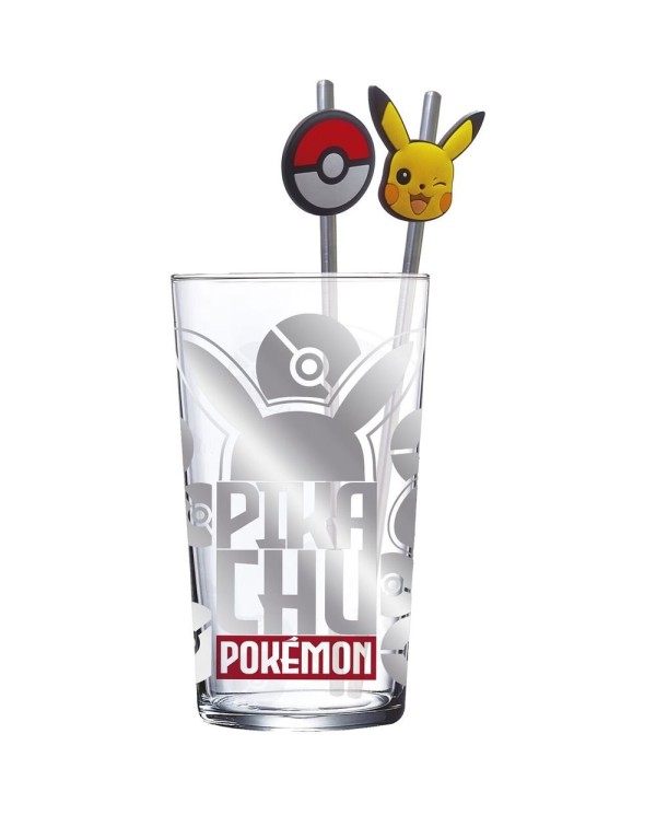 SET VASO CON DOS PAJITAS 480 ML POKEMON METAL MELTDOWN 8412497316199