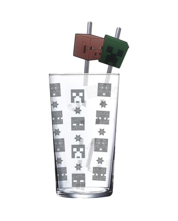 Vaso con pajitas Minecraft 480 ml | regalo Minecraft